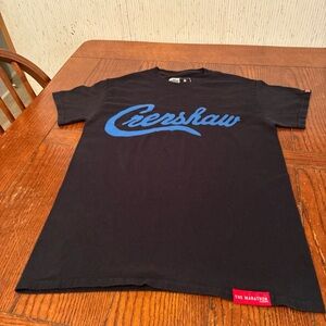 The Marathon Clothing Black Unisex S Tee with Blue Script